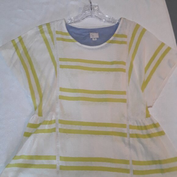 New w/o tags Beautiful Tunic Top - purchased at Anthropologie pastel yellow and - Picture 6 of 8